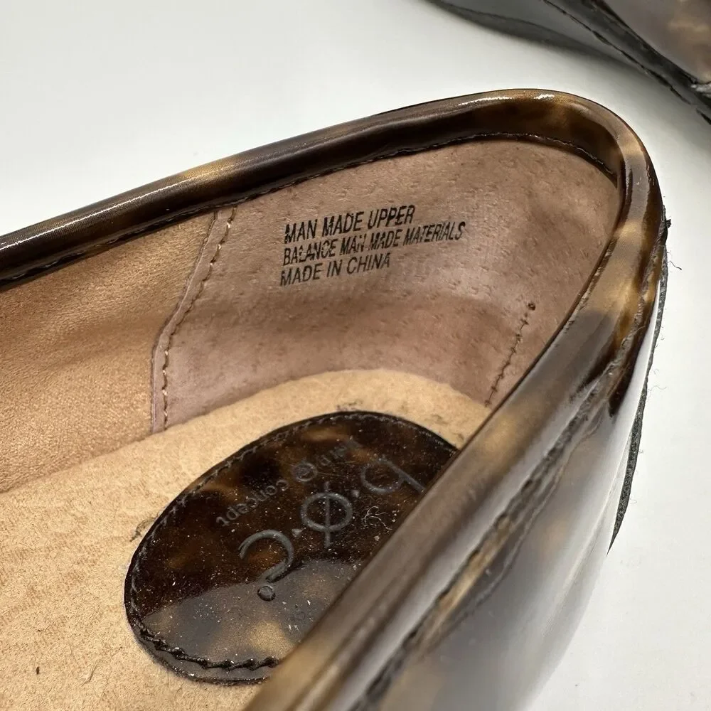 BOC Born Concept Clogs Womens 8 Slip On Shoes Brown Cheetah Patent Faux Leather - Picture 4 of 16